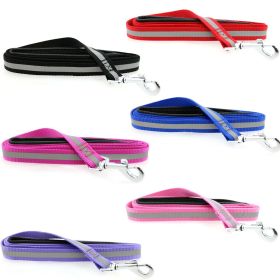 Reflective Nylon Leash with Soft Grip Handle 3/4 in. Wide x 5 ft. Long (Color: Raspberry Pink, size: 5ft)