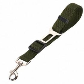 High Quality Durable Pet Dog Vehicle Leash Nylon Adjustable Car Seat Dog Safety Belt Pet Leashes (Option: Army Green)