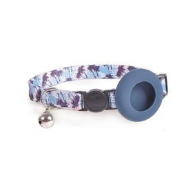 For Air Tag Tracker Protective Case Dog Collar (Color: Black Night Beach, Type: Pet Supplies)