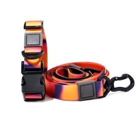 Heat Transfer Printing PVC Coated Rubberized Waterproof Traction Leash Set (Option: Orange-15mm)